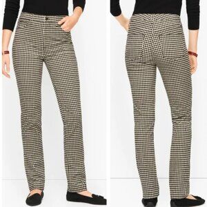Talbots Black Buffalo Check Corduroy High-Waist Straight Leg Pants – 4P